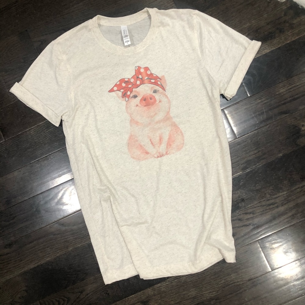 Bella canvas pig graphic tee new